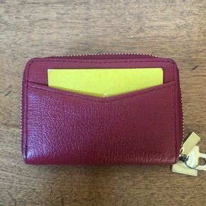 NWT FOSSIL ZIP-UP Small Wallet in 🎈RED🎈